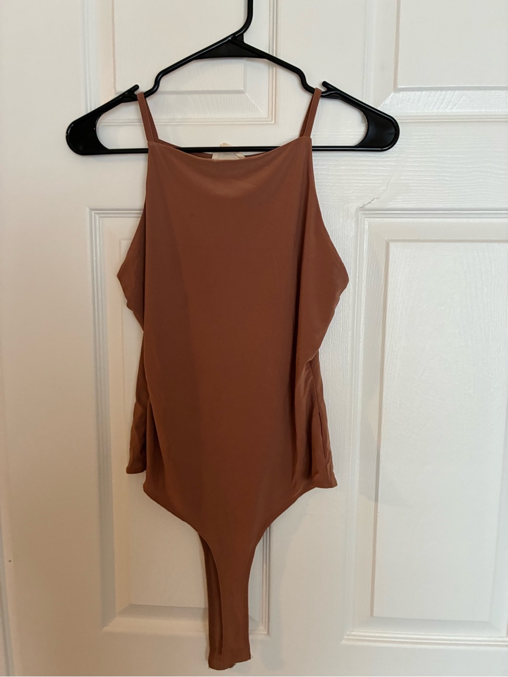 Meraki Rust Brown High-Neck Bodysuit